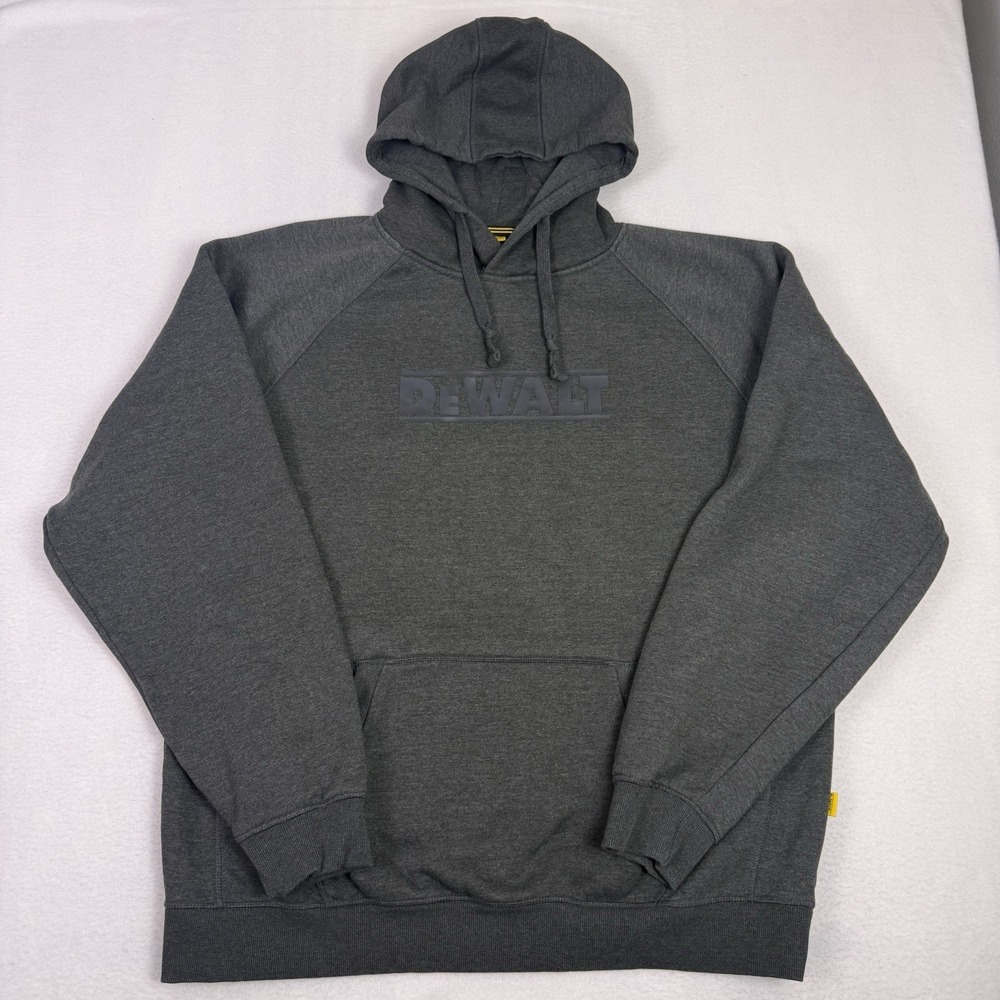 DEWALT Logan Hoodie Mens XXL Gray Heavy Duty Tough Workwear Sweatshirt Pullover